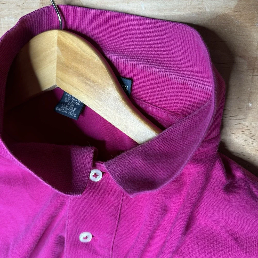 VNTG Polo Ralph Lauren Men XL Short Sleeve Magenta Polo Size Large Casual Faded
